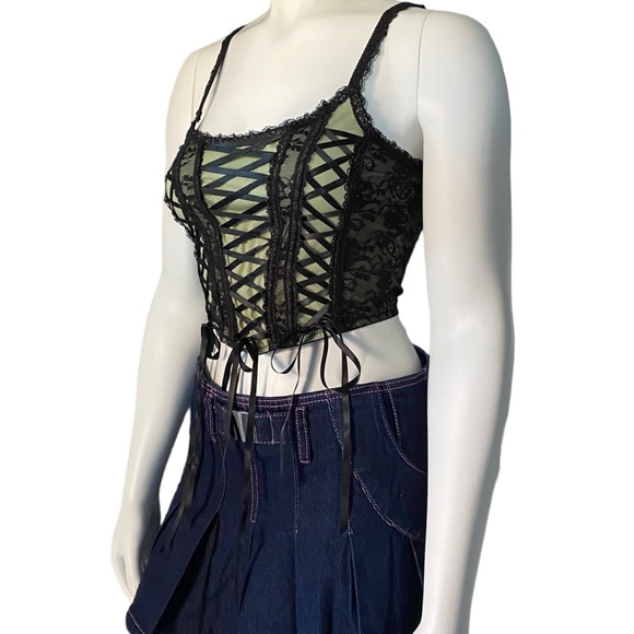 Delia’s by DollsKill | NWT’s lace corset cropped tank/ bralette grunge whimsy - Picture 2 of 7